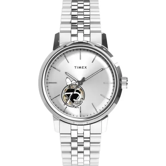 Timex Marlin x Peanuts 75th Anniversary TW2Y45000 Men's Silver Automatic Watch